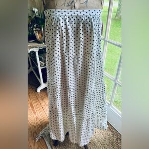 Vineyard Vines White & Blue Poka Dot Maxi A-Line Skirt